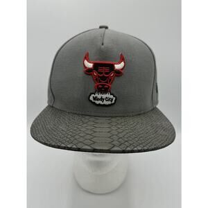 New Era Chicago Bulls Windy City SnapBack Hat Hardwood Classics Snakeskin Brim